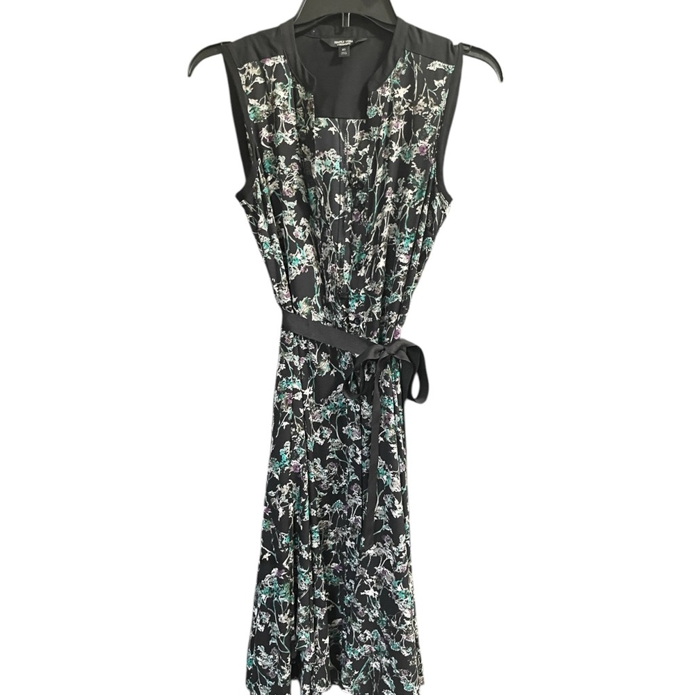 Floral Black Sleeveless Dress